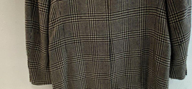 Vintage Brooks Brothers Black-and-White Glen Plaid Tweed Sport Coat, ~44 Chest