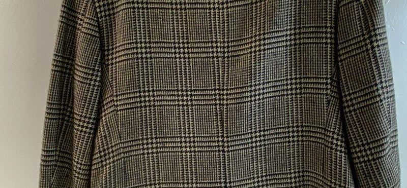 Vintage Brooks Brothers Black-and-White Glen Plaid Tweed Sport Coat, ~44 Chest