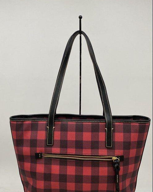 Dooney & Bourke Red/Black Coated Canvas Tote/Shoulder Bag Handbag/Purse