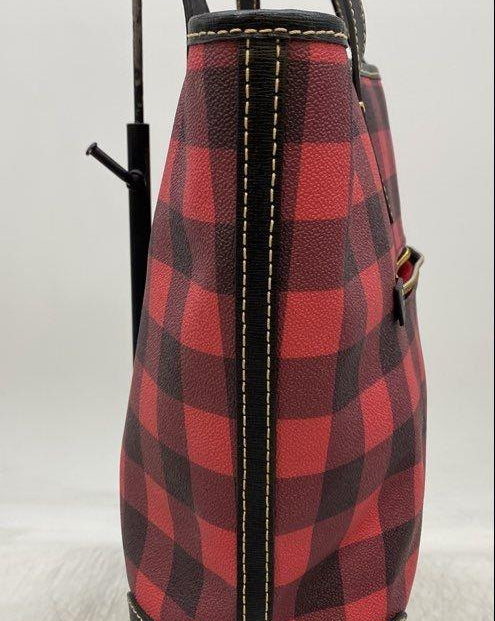 Dooney & Bourke Red/Black Coated Canvas Tote/Shoulder Bag Handbag/Purse