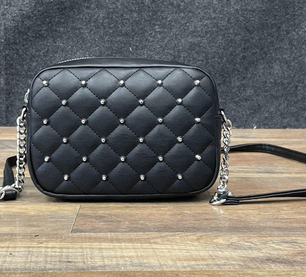 Rebecca Minkoff Black Diamond Quilt Studded Top Zip Crossbody Bag
