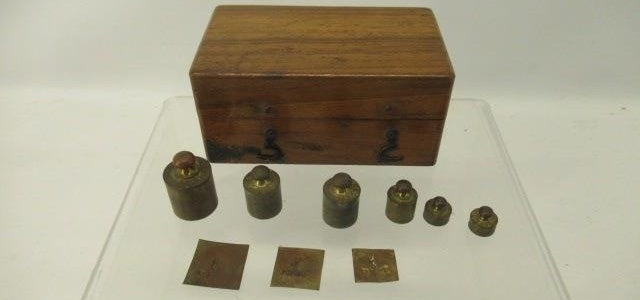 Antique Apothecary Jeweler’s Brass Balance Scale Weights with Wood Box | Partial Weight Set