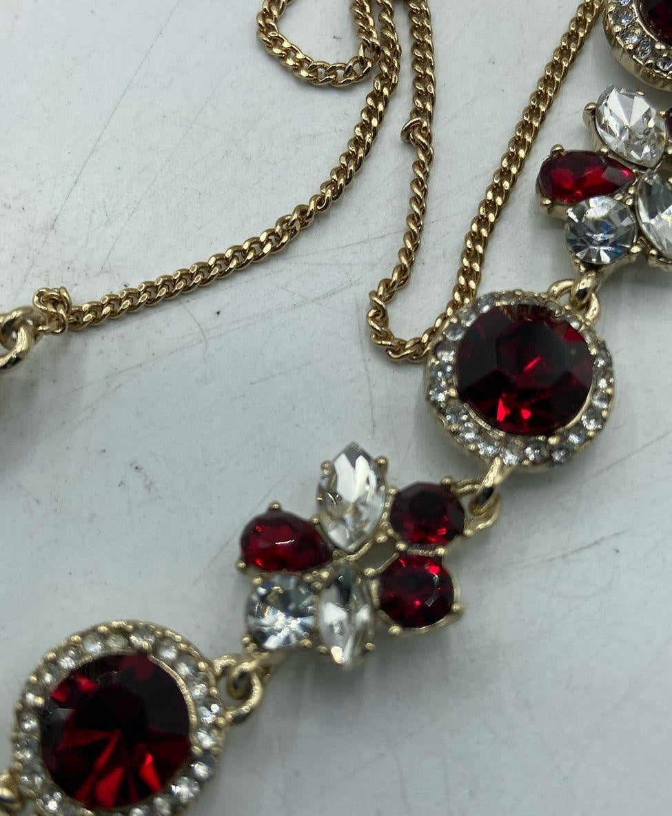 Givenchy Gold-Tone Mixed Crystal Halo & Cluster Statement Necklace
