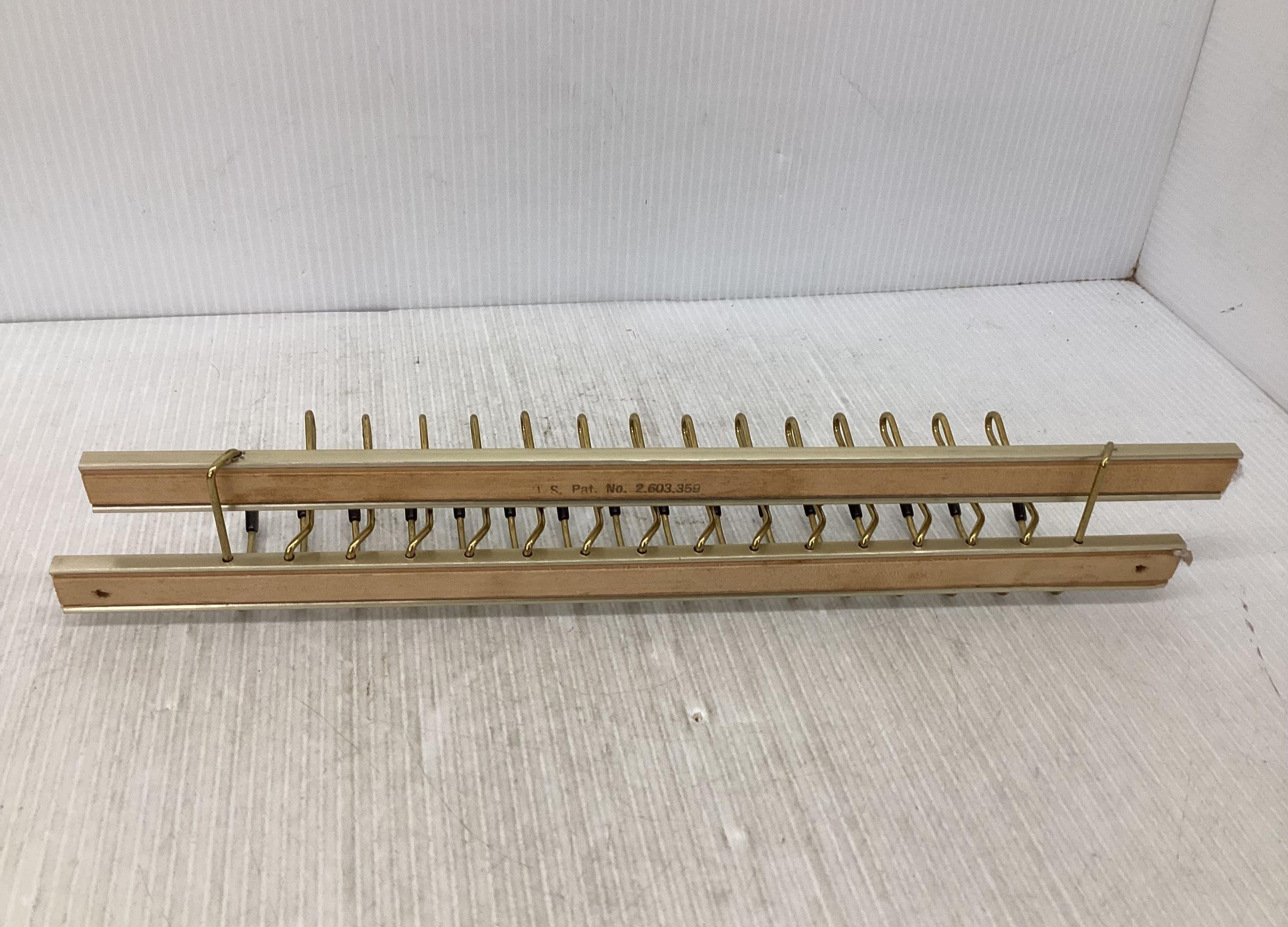 Vintage Swank Wall-Mount Tie Rack with Original Box
