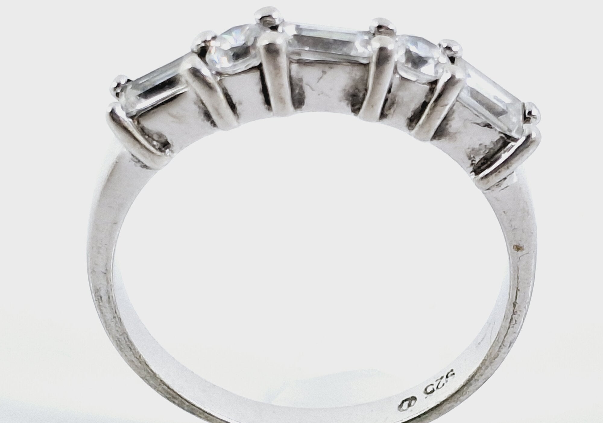 925 Silver CZ Bridge Style Ring Size 6.5
