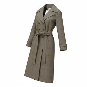Bagatelle Collection Women's Plaid Trench Coat Size Large New with Tags