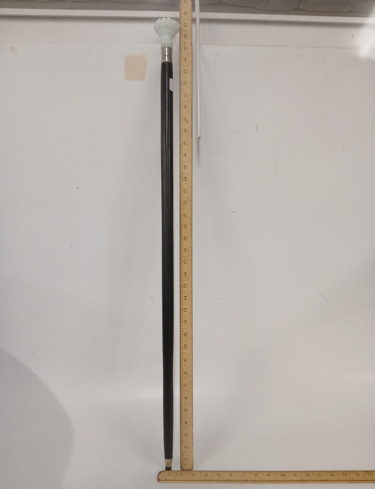 Black Walking Cane with Decorative Silver Tone Handle, Classic Dress Cane Walking Stick