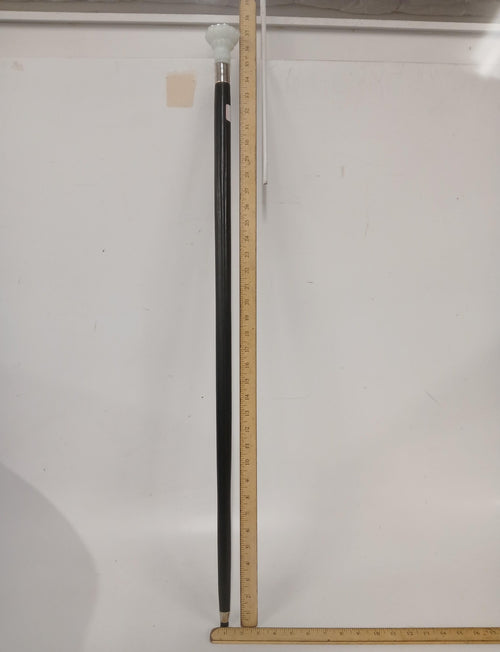 Black Walking Cane with Decorative Silver Tone Handle, Classic Dress Cane Walking Stick