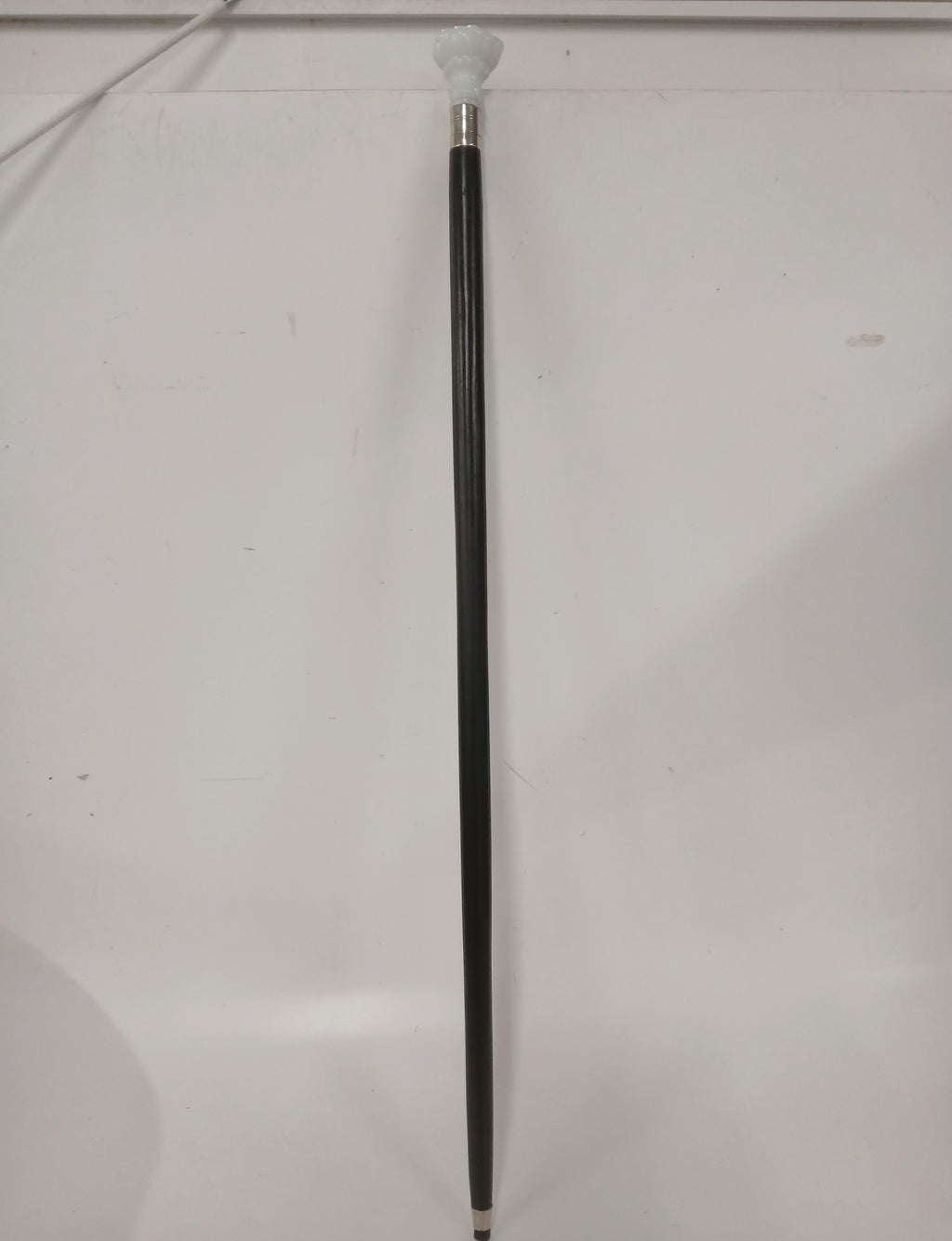 Black Walking Cane with Decorative Silver Tone Handle, Classic Dress Cane Walking Stick