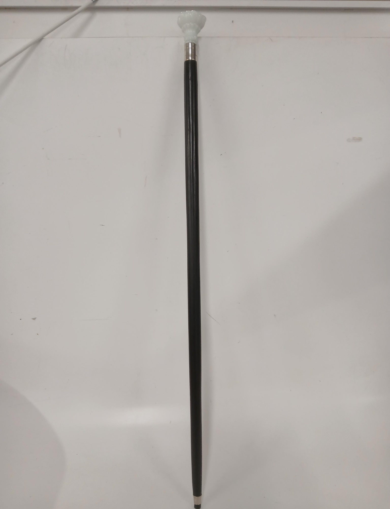 Black Walking Cane with Decorative Silver Tone Handle, Classic Dress Cane Walking Stick