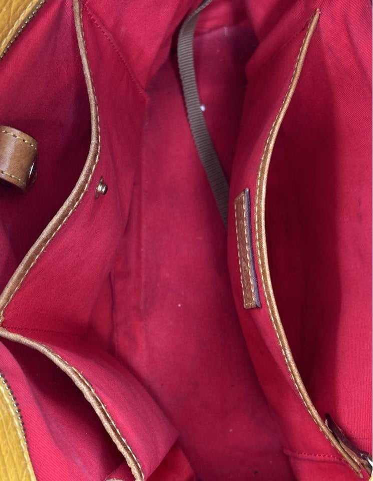 Dooney and Bourke Mustard Yellow Pebbled Leather Shopper Tote with Matching Wallet Set