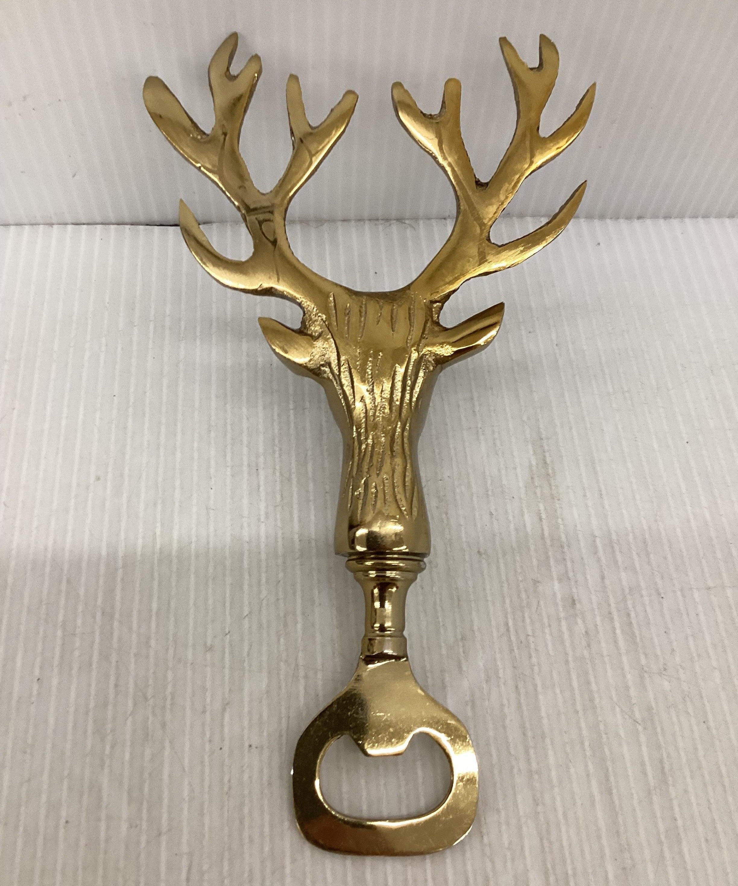 Gold-Tone Deer Antler Bottle Opener