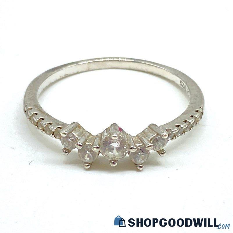 IBB 925 Sterling Silver & Cubic Zirconia Ring, 1g, Size 5.25