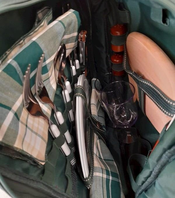 Picnic at Ascot 2-Person Picnic Set Backpack Plates Flatware & More