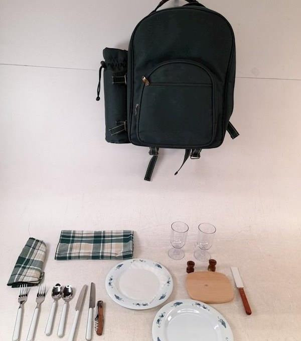 Picnic at Ascot 2-Person Picnic Set Backpack Plates Flatware & More