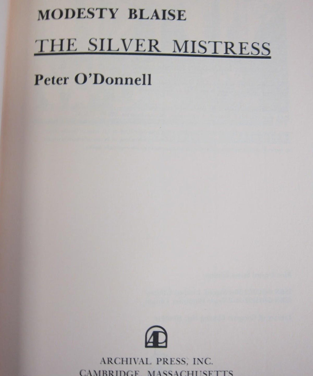 Signed & Numbered The Silver Mistress Modesty Blaise Vintage Book