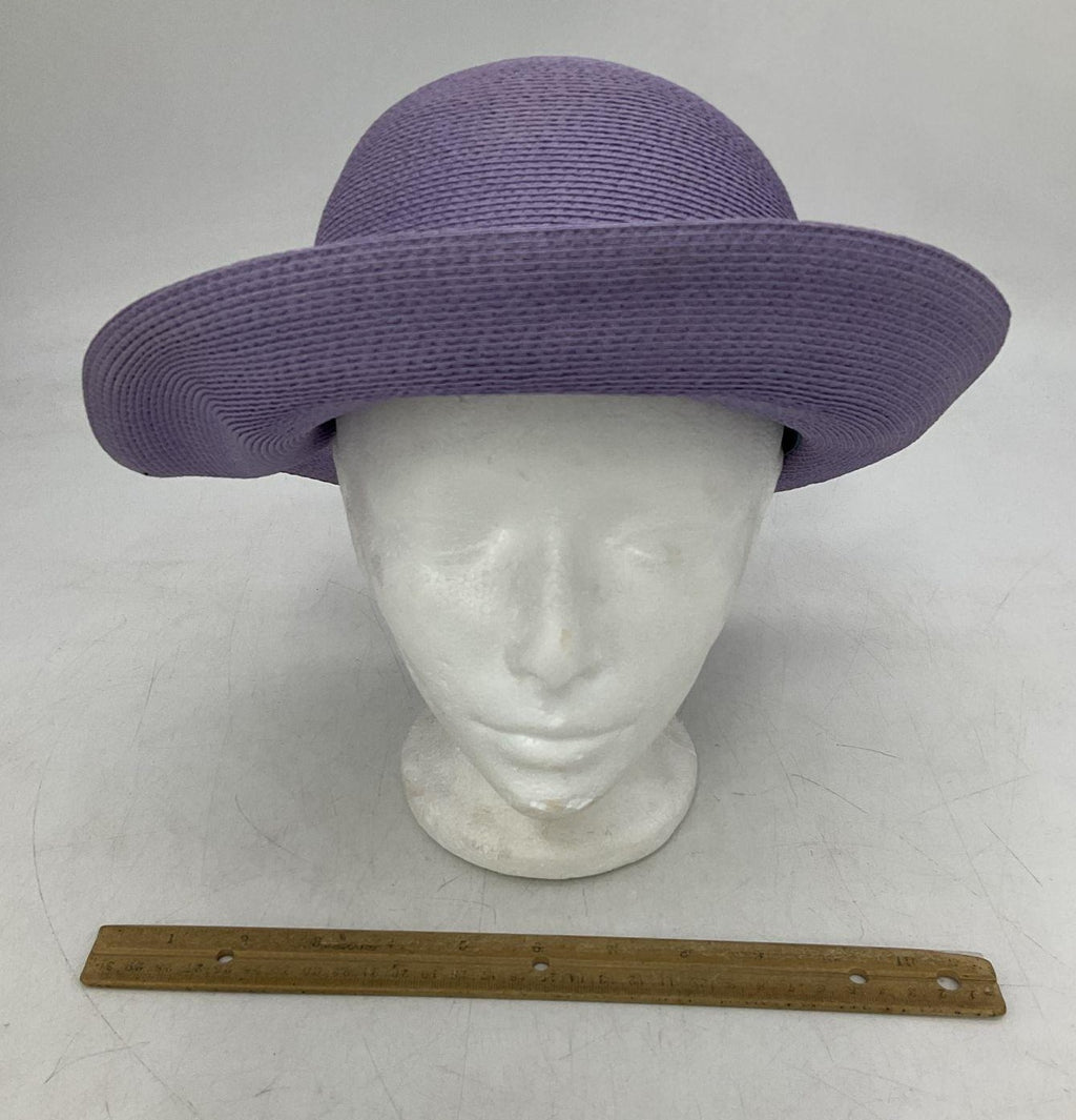 Vintage Lee Black by Neiman Marcus Women's Purple Faux Straw Bow Hat