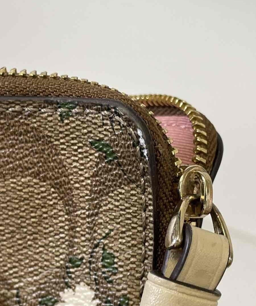 Coach Brown Floral Wristlet