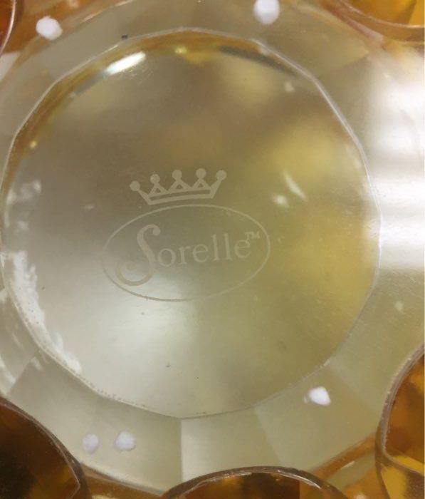 3-Pc Sorelle Yellow Glass Flower Candle Holders