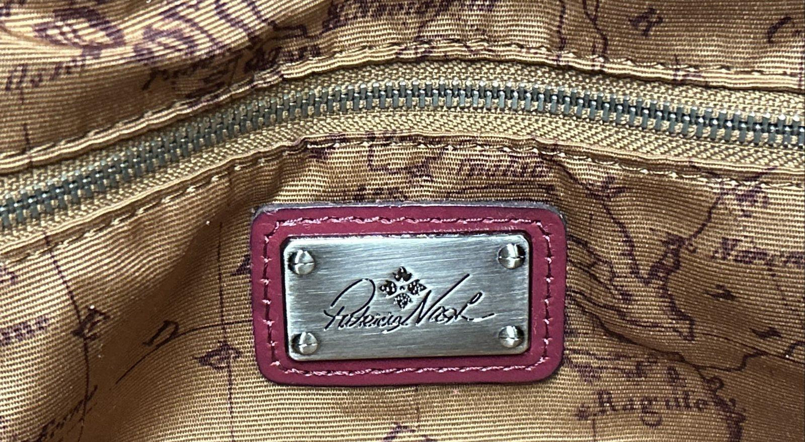 Patricia Nash Rometta Magenta Woven Leather Satchel Tote Bag