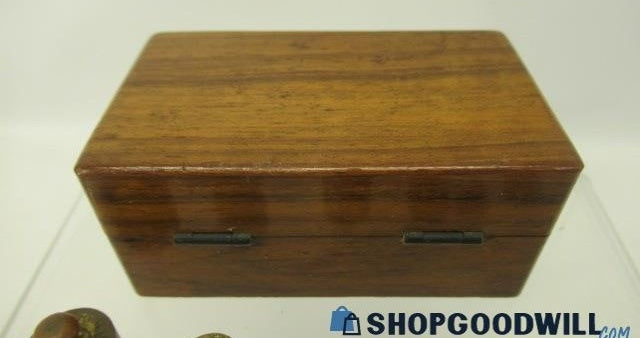 Antique Apothecary Jeweler’s Brass Balance Scale Weights with Wood Box | Partial Weight Set