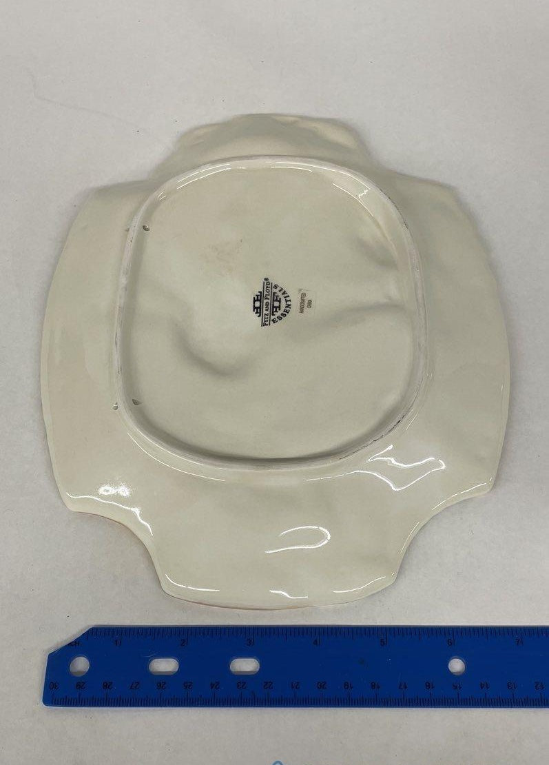 Fitz and Floyd Essentials Botanical Bunny Canape Plate | Rabbit Garden Serving Dish