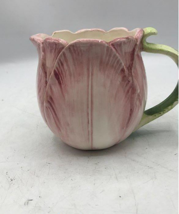Seymour Mann Tulip Time Ceramic Tea Set, 1987 Pink Tulip Teapot Creamer & Sugar 3-Piece Set