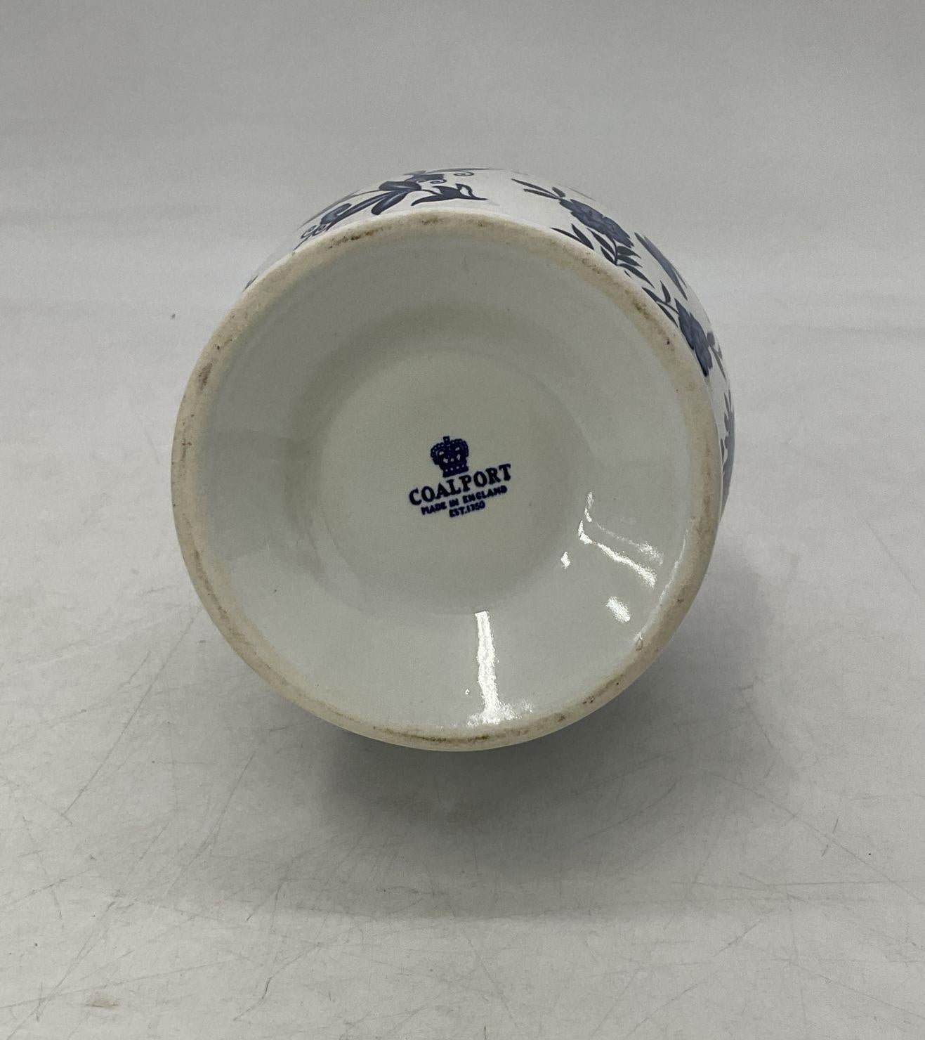 Vintage Coalport 11.5" Blue & White Floral Print Porcelain Decanter Bottle