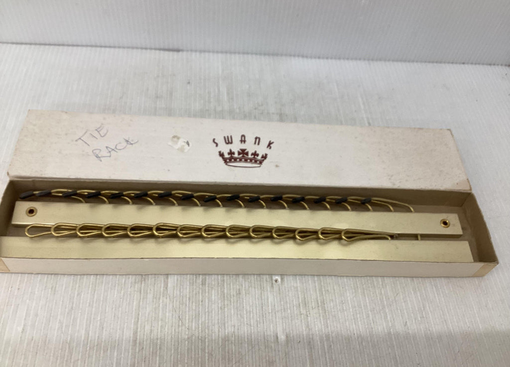 Vintage Swank Wall-Mount Tie Rack with Original Box