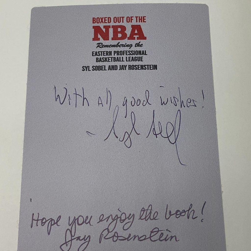 Boxed Out of the NBA Remembering the Eastern Professional Basketball League Signed Hardcover by Syl Sobel & Jay Rosenstein