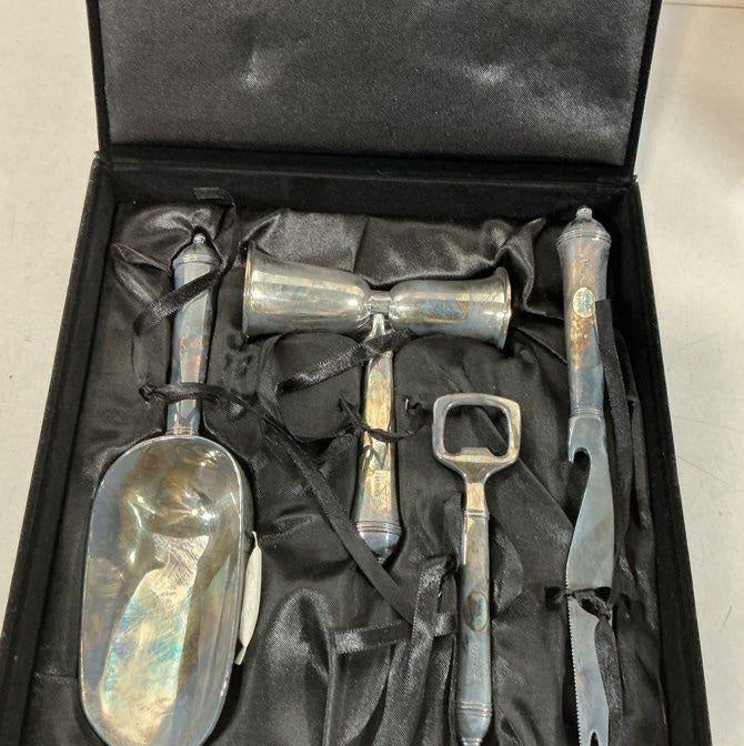 Neiman Marcus Towle Silversmiths 4-Piece Silver-Plated Bar Tool Gift Set
