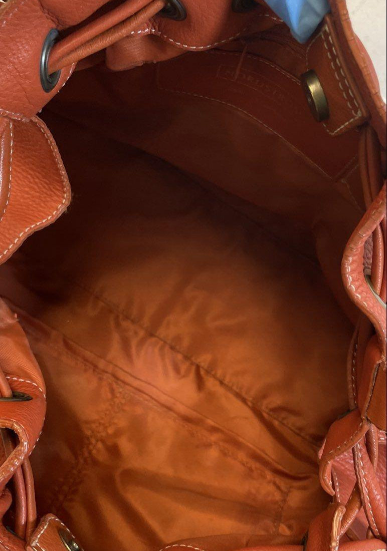 Nordstrom Orange Leather Hobo Bag with Tassel, Pebbled Shoulder Bag in Burnt Orange