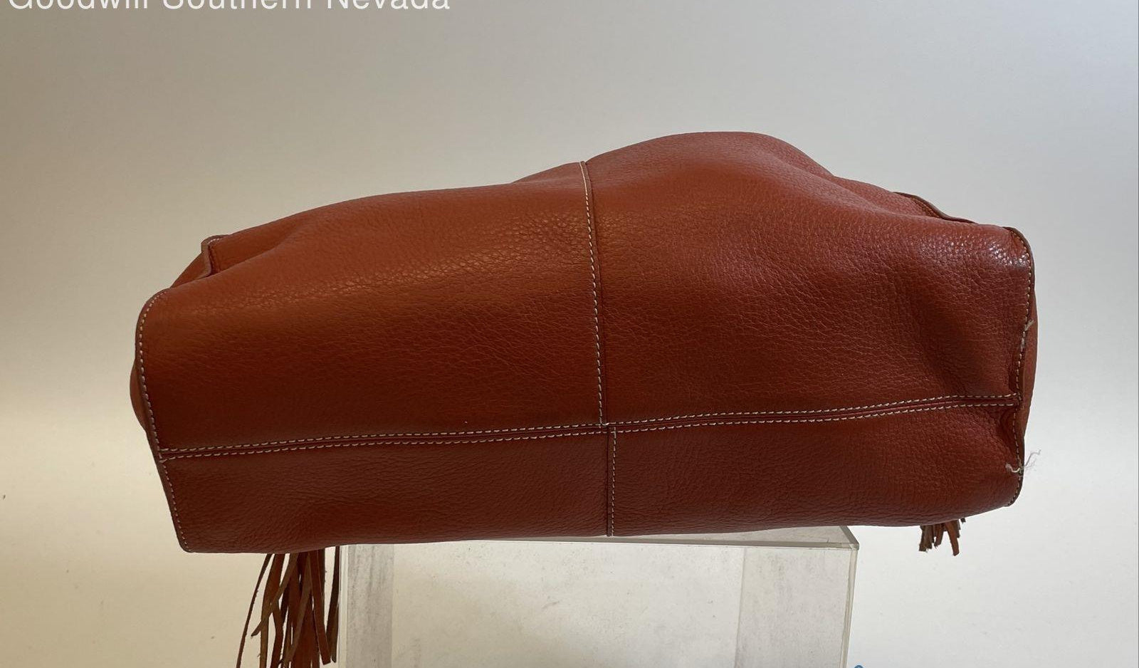Nordstrom Orange Leather Hobo Bag with Tassel, Pebbled Shoulder Bag in Burnt Orange