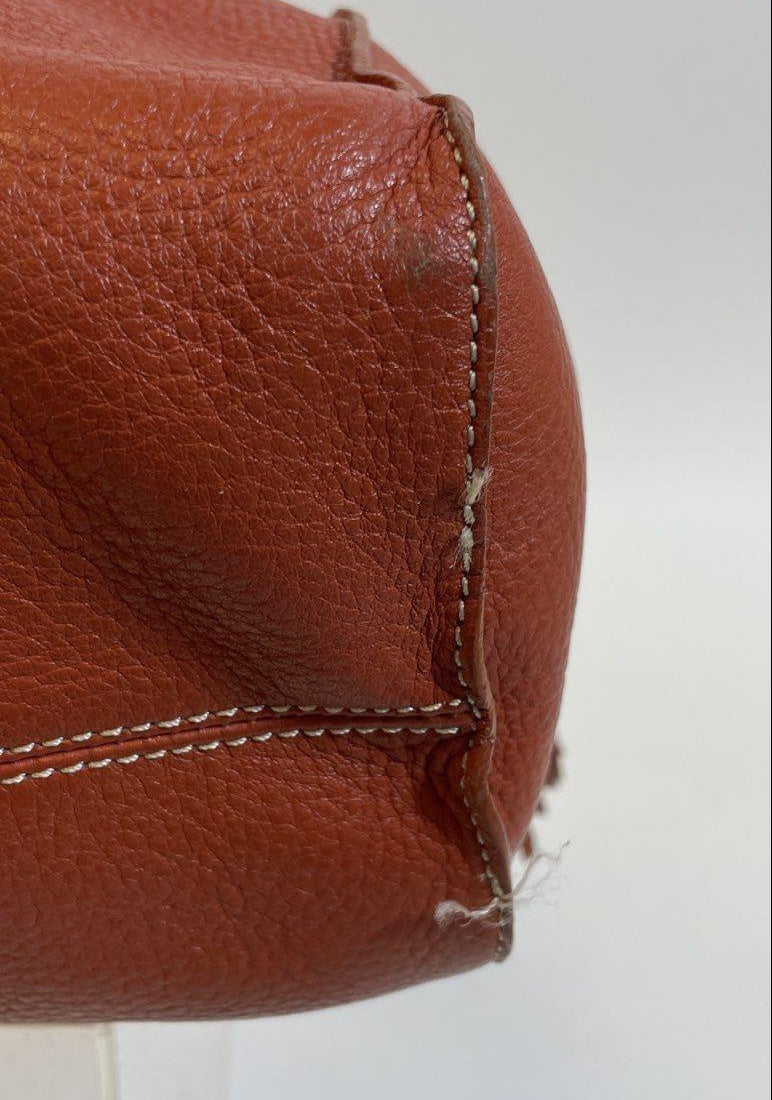 Nordstrom Orange Leather Hobo Bag with Tassel, Pebbled Shoulder Bag in Burnt Orange