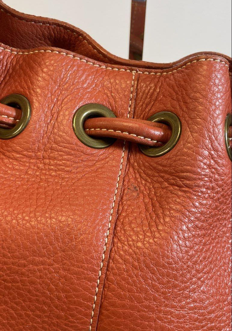 Nordstrom Orange Leather Hobo Bag with Tassel, Pebbled Shoulder Bag in Burnt Orange
