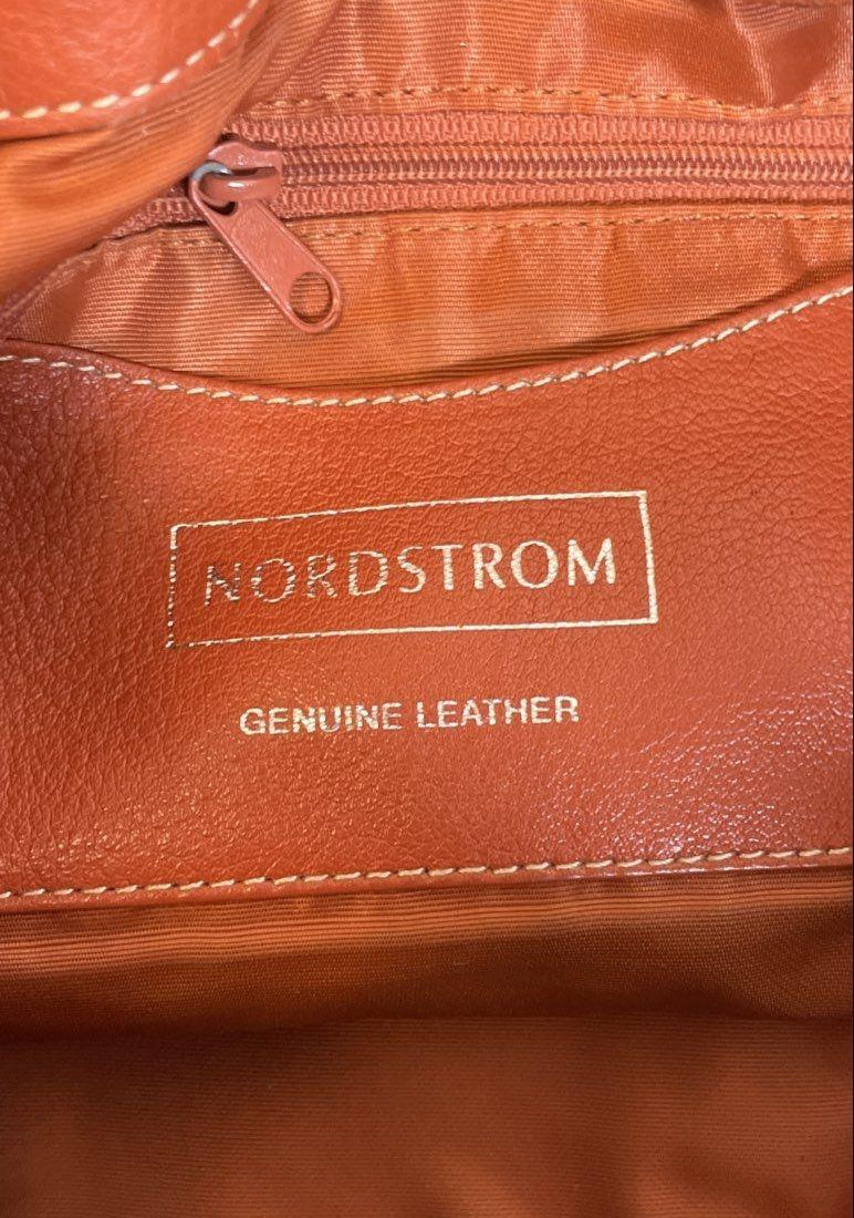Nordstrom Orange Leather Hobo Bag with Tassel, Pebbled Shoulder Bag in Burnt Orange