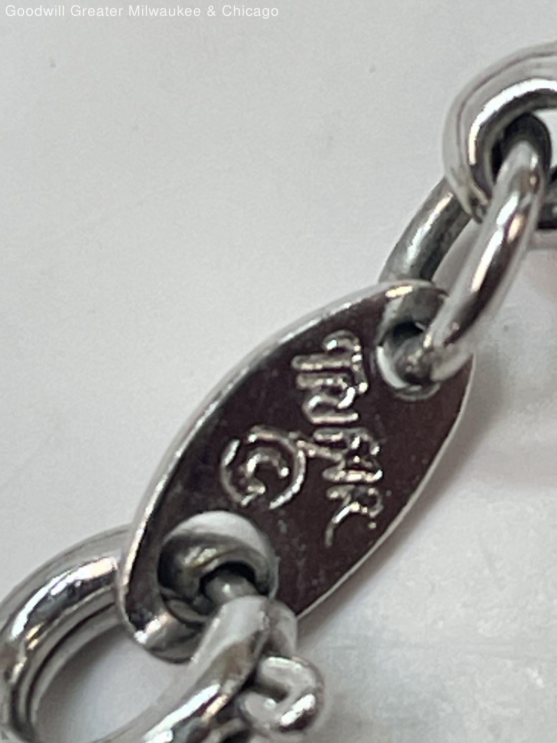 Trifari Silver Tone Twisted Rope Chain Bracelet