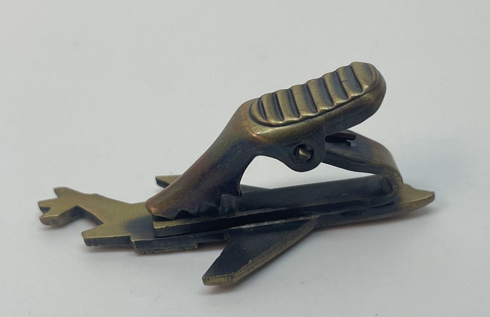 Bronze Tone Airplane Cufflinks and Tie Clip Set 13.5g