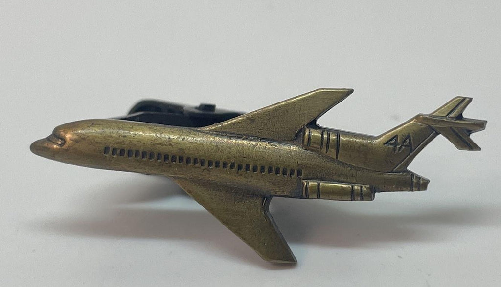 Bronze Tone Airplane Cufflinks and Tie Clip Set 13.5g