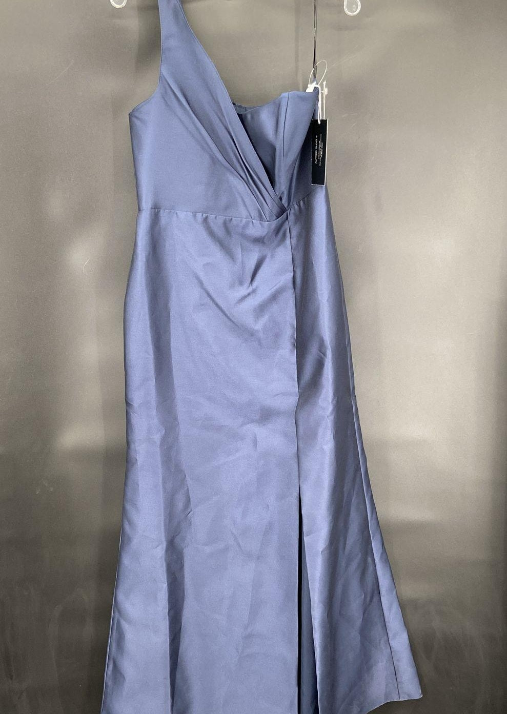 Alfred Sung Navy Midnight One-Shoulder Long Formal Dress Size 12