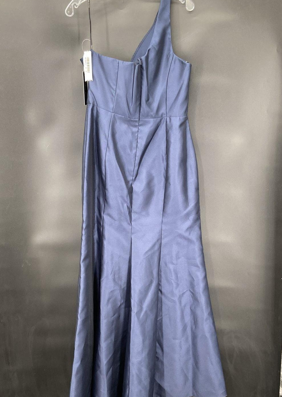 Alfred Sung Navy Midnight One-Shoulder Long Formal Dress Size 12