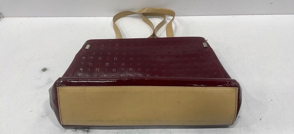 Arcadia Burgundy Patent Tote Handbag