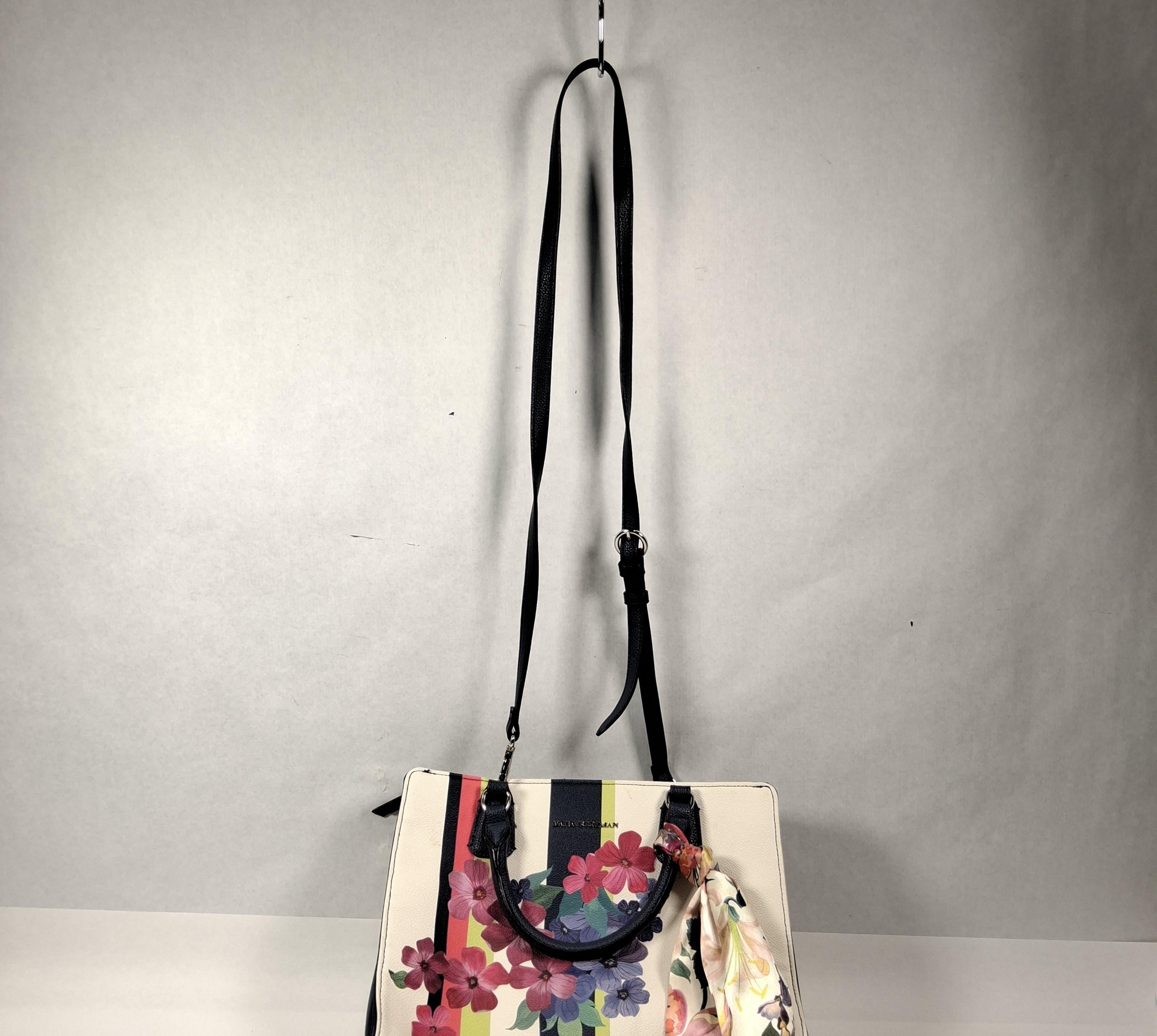 Dana Buchman Floral Tote Bag with Adjustable Strap Colorful Shopper Handbag