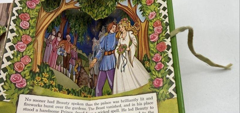 Beauty and the Beast Carousel Pop-Up Book | Price Stern Sloan | Complete with Original Ribbon