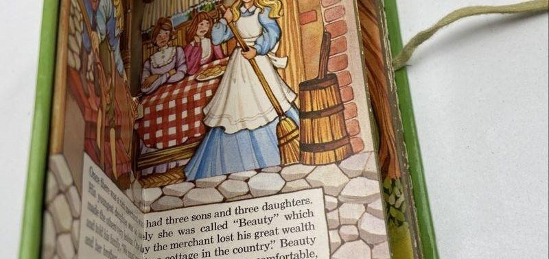 Beauty and the Beast Carousel Pop-Up Book | Price Stern Sloan | Complete with Original Ribbon