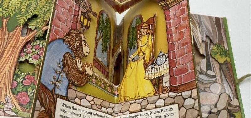 Beauty and the Beast Carousel Pop-Up Book | Price Stern Sloan | Complete with Original Ribbon