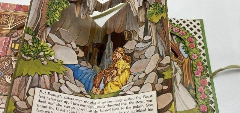 Beauty and the Beast Carousel Pop-Up Book | Price Stern Sloan | Complete with Original Ribbon