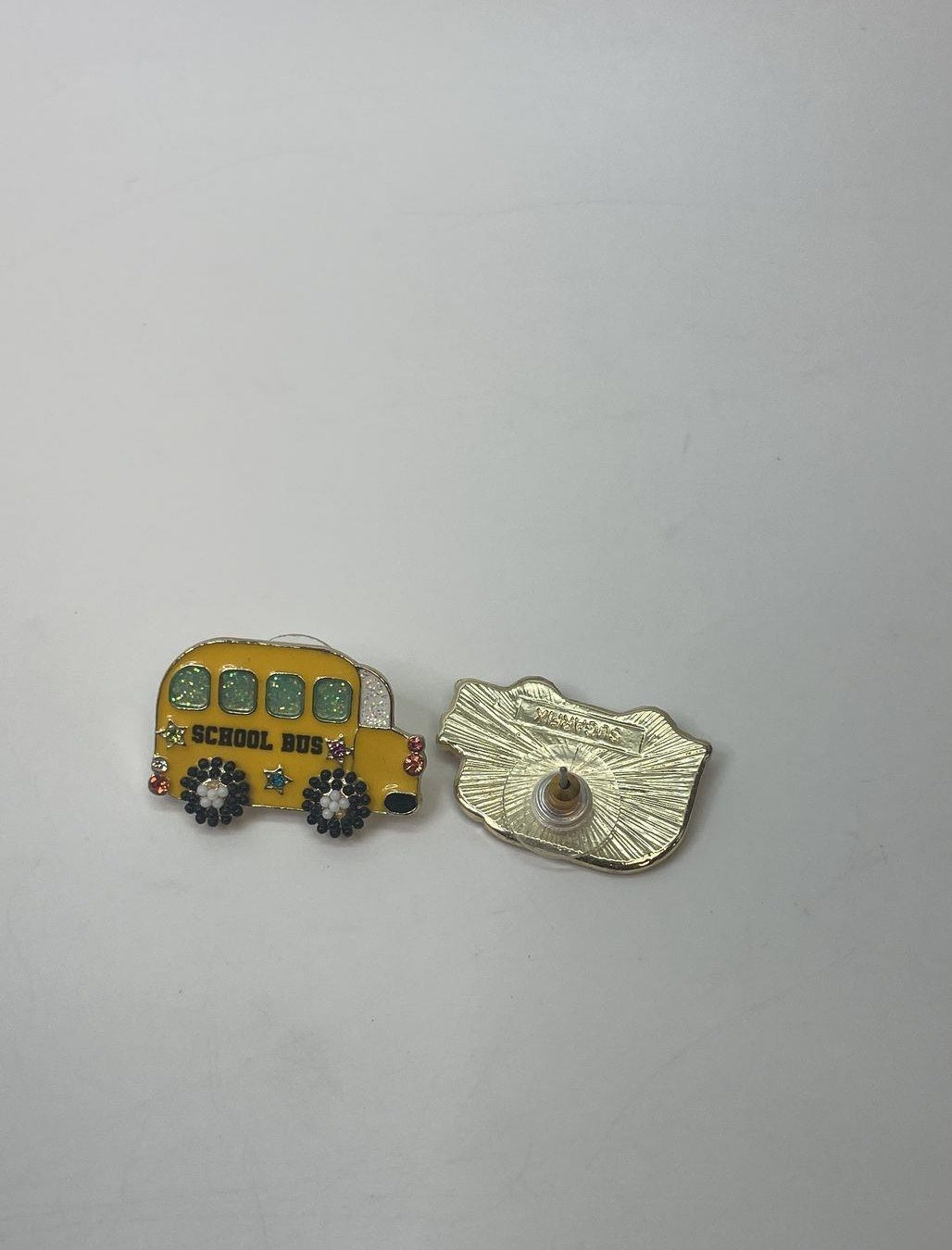 Whimsical School Bus Stud Earrings Yellow Enamel Teacher Back to School Jewelry