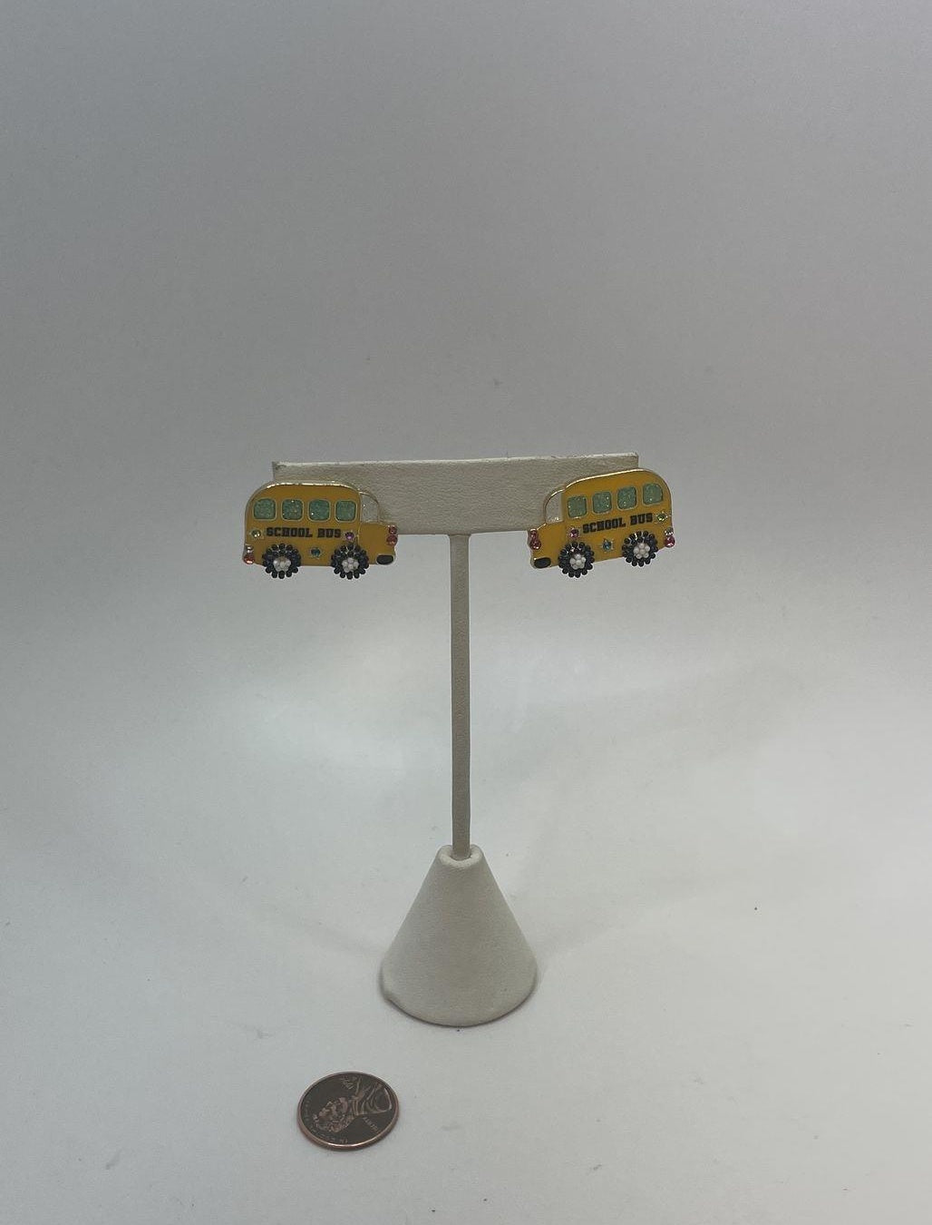 Whimsical School Bus Stud Earrings Yellow Enamel Teacher Back to School Jewelry