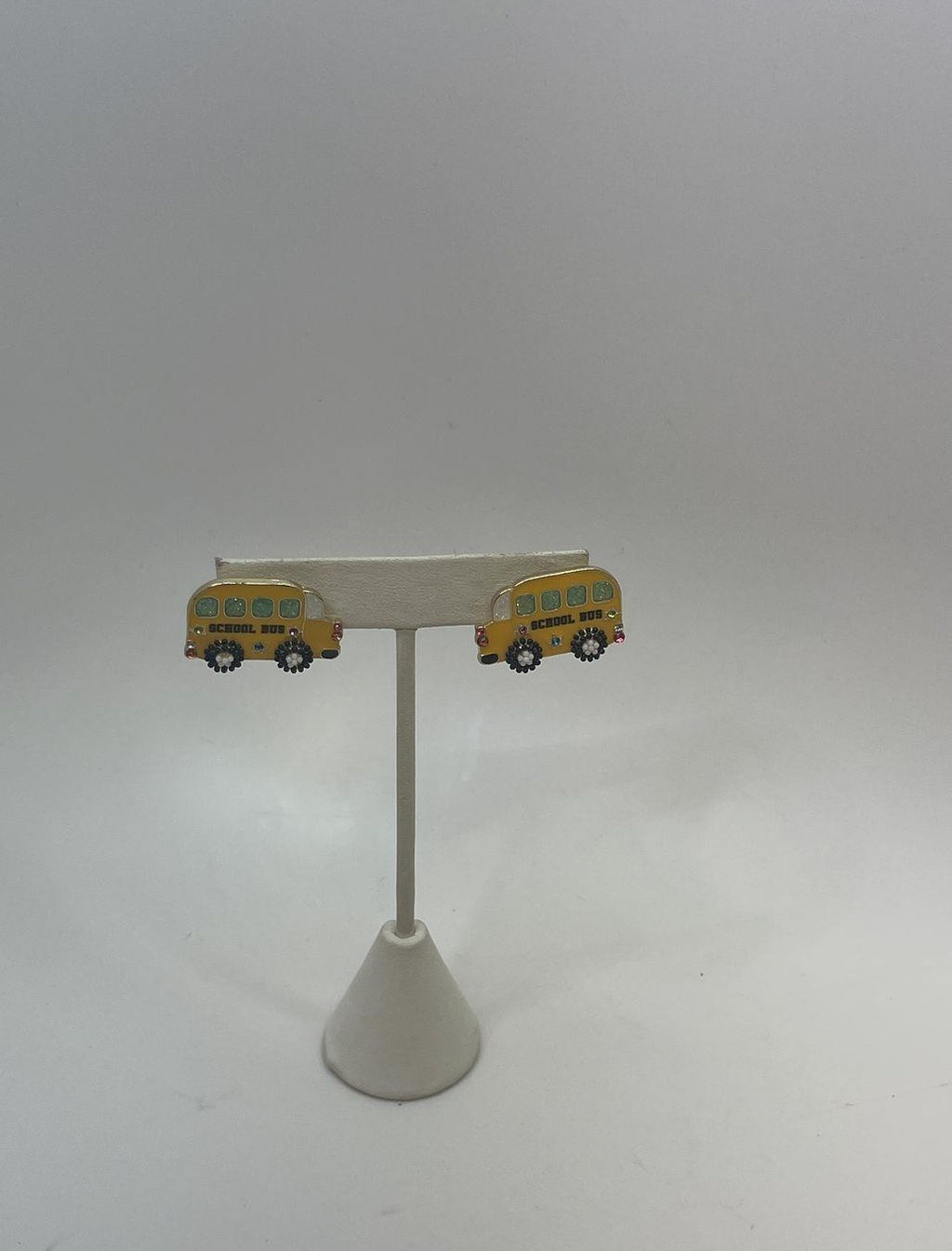 Whimsical School Bus Stud Earrings Yellow Enamel Teacher Back to School Jewelry